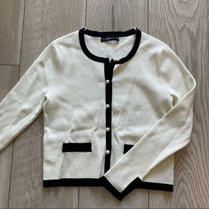 Zara Knit Pearl Button Cardigan